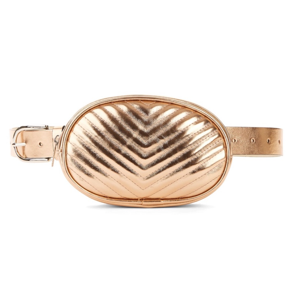 Rose Gold Quilted Fanny Pack Belt Bag - Picture 1 of 6